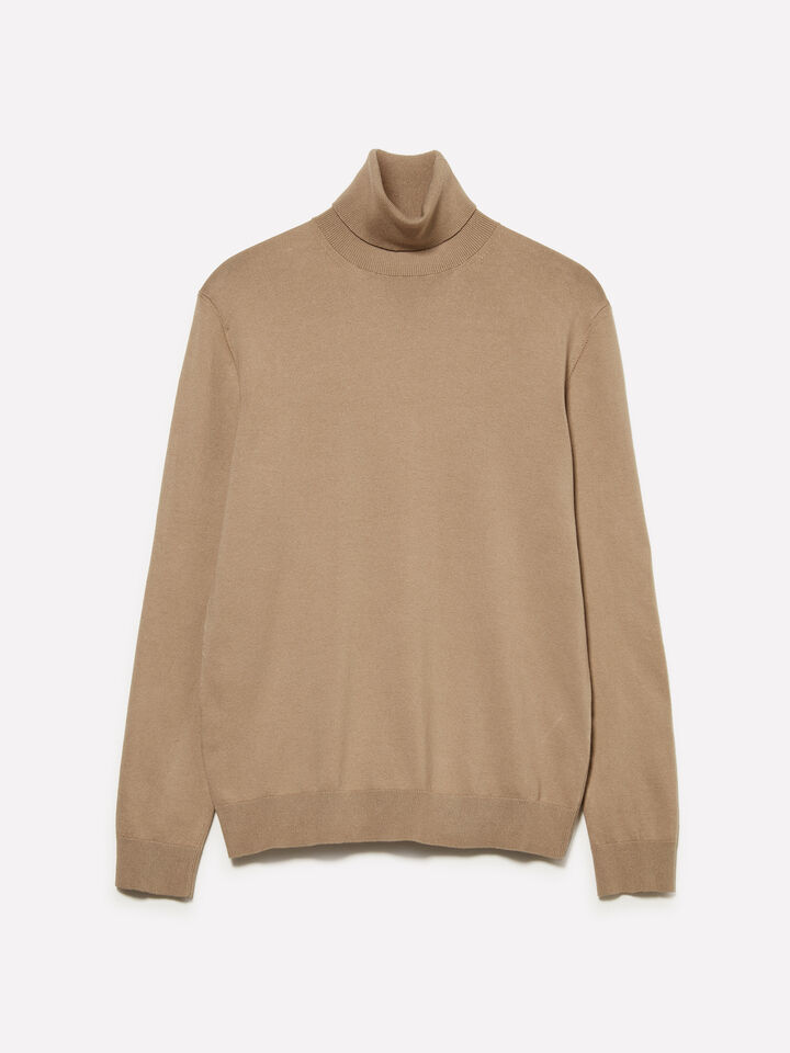 Dove gray sweater with high neck - men's high neck sweaters - Brown | Sisley image number 1
